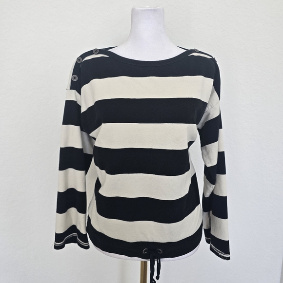 LRL Lauren Jeans Co Ralph Lauren Nautical Striped Sweatshirt Coastal Prep Large - Picture 2 of 7